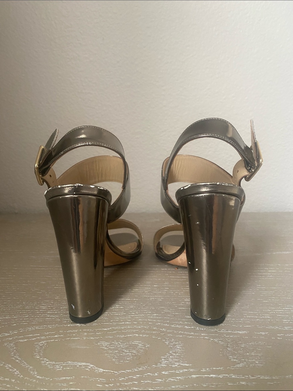 Theory Gold Block heels with Two-Strap Slingback sandals EU 37 - Picture 4 of 8